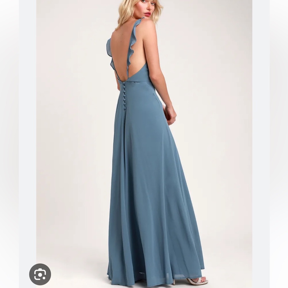 LuLus Blue Maxi Dress Size Small
